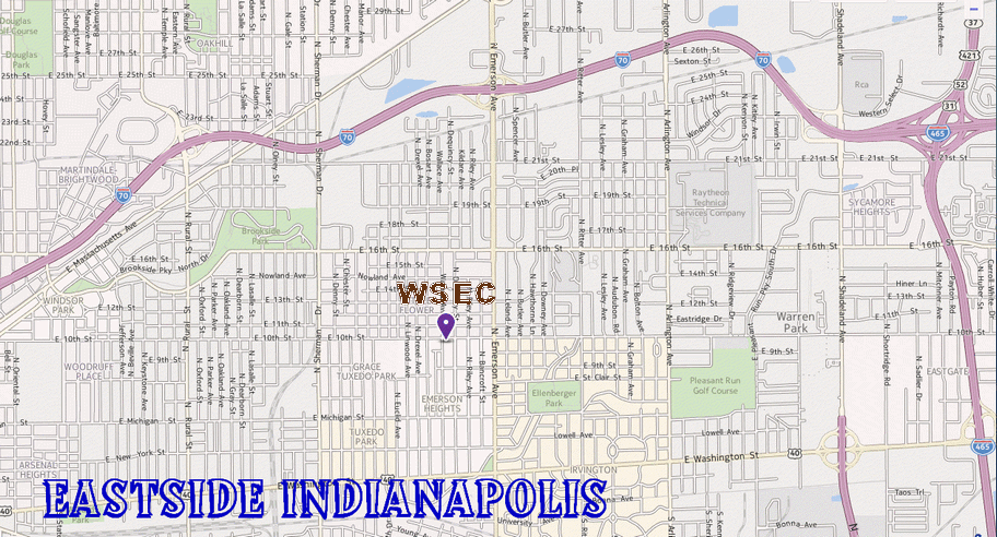 map of eastside Indianapolis